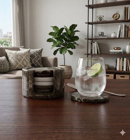 Coaster Set with Holder