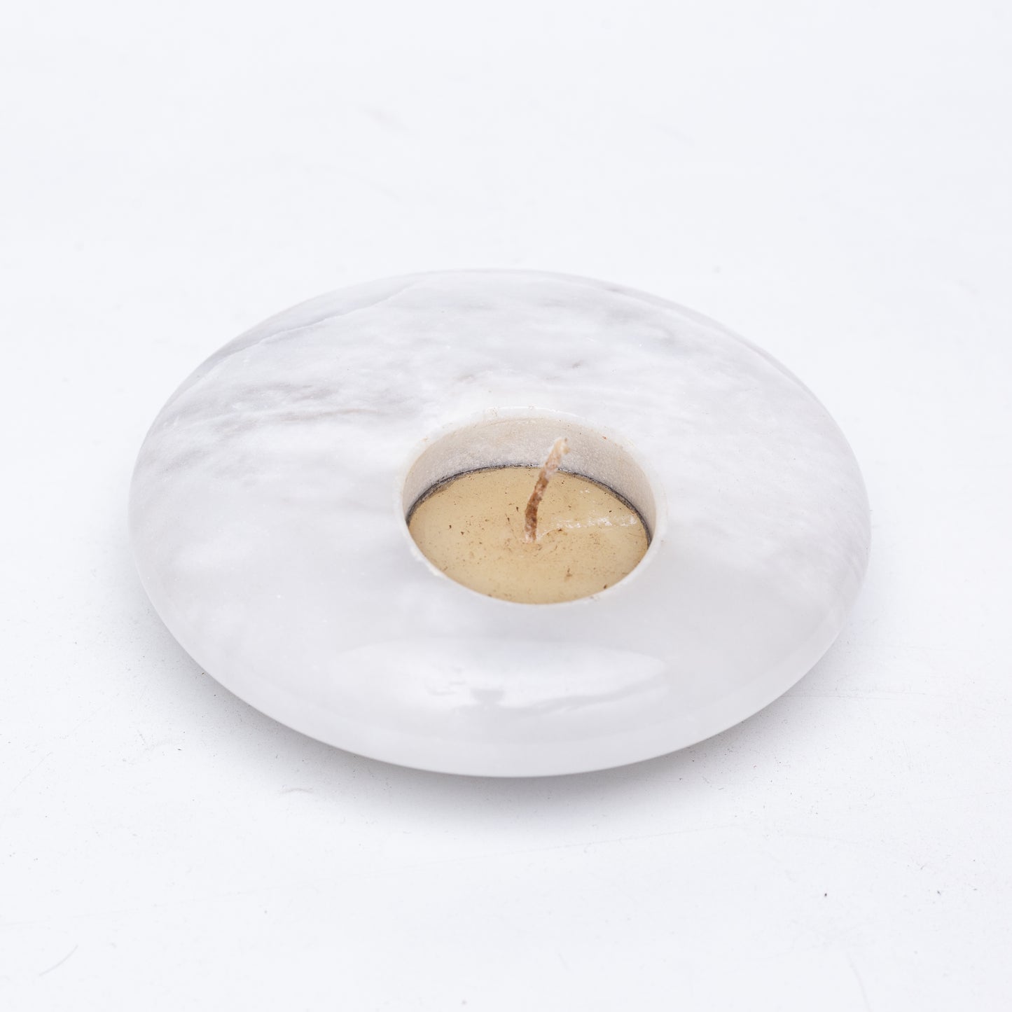 Pure Ziarat White Marble Candle Holder