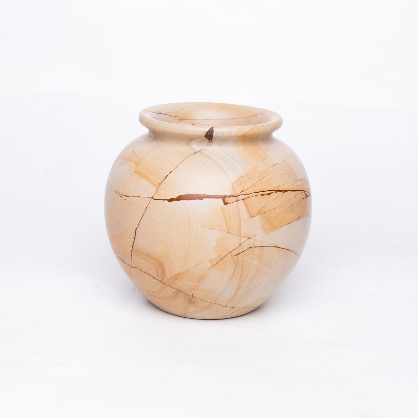 Burma Teak Marble Flower Pot