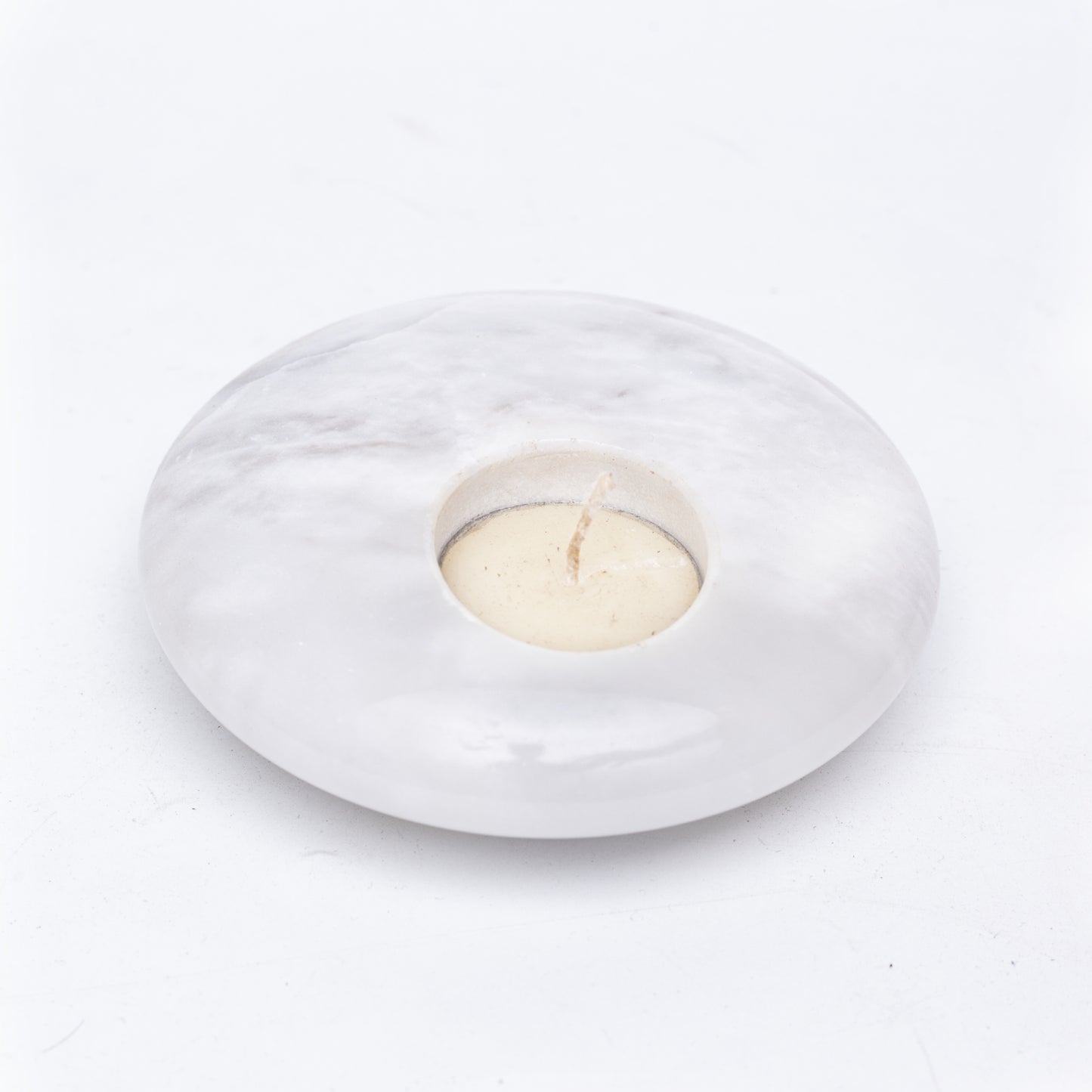 Pure Ziarat White Marble Candle Holder